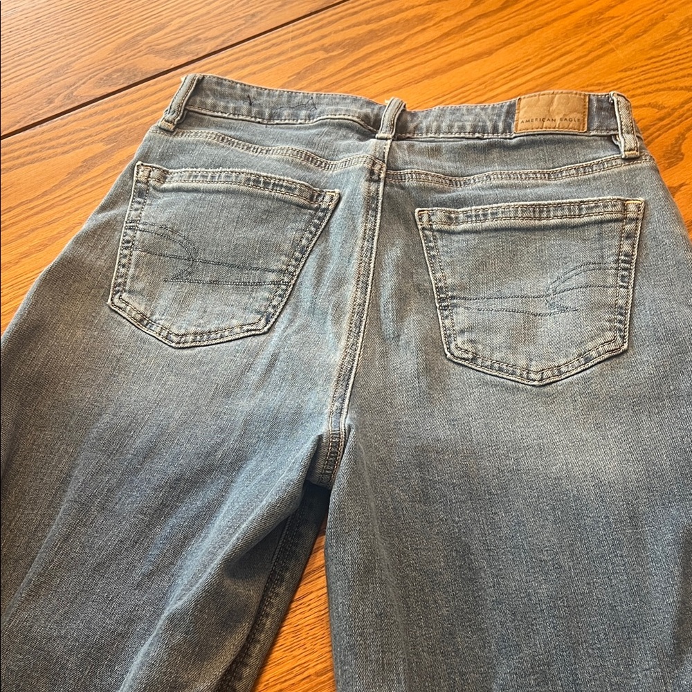 American Eagle Dreamy Drape Stretch Super High Waisted Baggy Wide Leg Jean - Picture 11 of 14